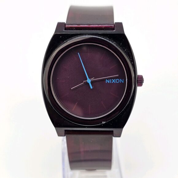 Nixon Time Teller Minimal Watch Unisex Burgundy/Maroon Bands 39MM New Battery - Picture 1 of 14